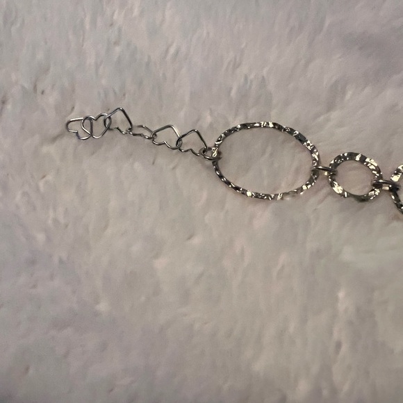 Sale 925 Gold over Silver Hammered Link Bracelet - Picture 4 of 11